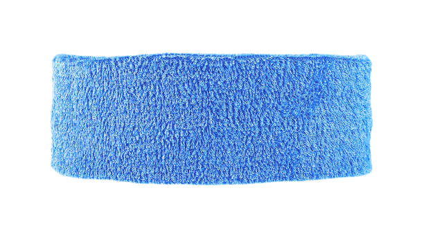Wide workout headband isolated on a white background, blue color. Wide workout headband isolated on a white background, blue color. sweat band stock pictures, royalty-free photos & images
