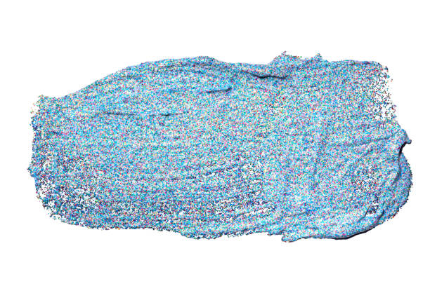 istock Blue brush stroke with glitter isolated on white background. Blue abstract stroke. Colorful watercolor brush stroke. 1307632374