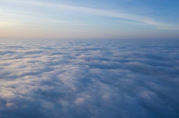 istock Panorama, cloudy sky at sunset. Pink clouds. 1307642595