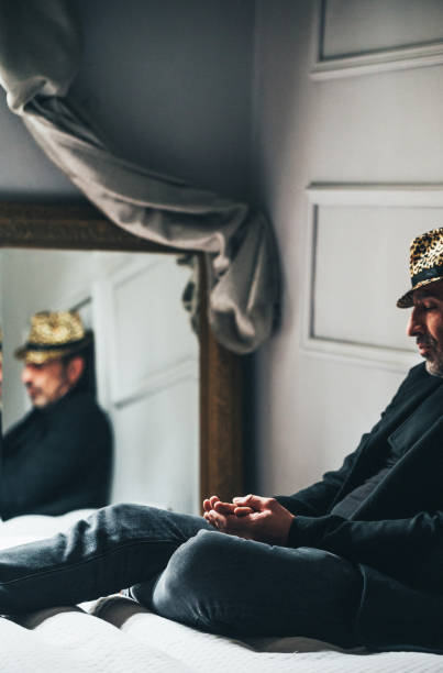 Portrait of a man in the mirror