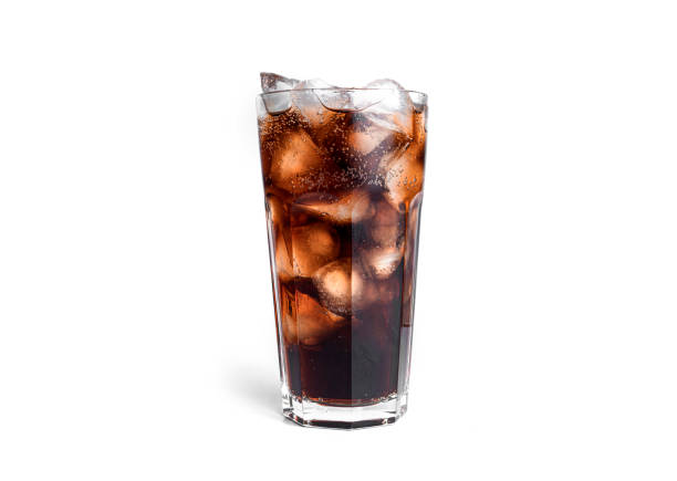 istock Soda with ice in a transparent glass isolated on a white background 1307647011