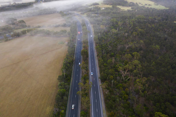 istock Fog Over Foggy Valley on Sunrise 1307652979