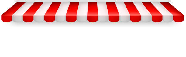 istock The roof of the tent is white-red, panorama - Vector 1307653281