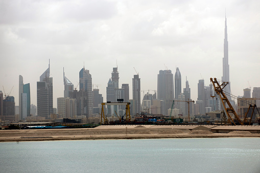 Doha, Qatar- December 23,2023 : View of Skyline, Doha's Financial District (West Bay).