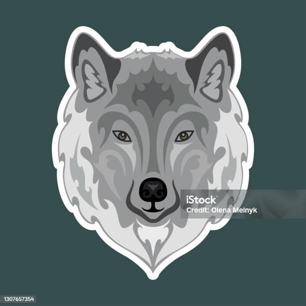 Bức Chân Dung Trừu Tượng Vẽ Tay Của Một Con Sói Sticker Vector Cách Điệu Minh Bức Chân Dung Trừu Tượng Vẽ Tay Của Một Con Sói Sticker Vector Cách Điệu Minh