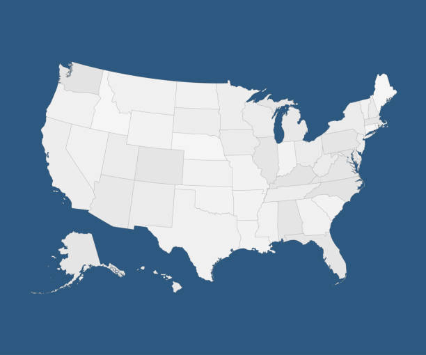 istock United states of America country, vector USA map 1307657928