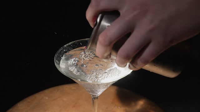 martini being made slow motion