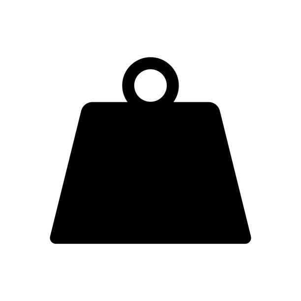 metal weight, kg, heavy icon vector