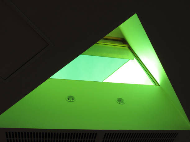 istock Sunlight coming through the colored glass window overhead 1307668329