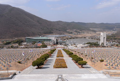 Yeongcheon National Cemetery in Yeongcheon, Gyeongsangbuk-do, South Korea, Photo taken March 17, 2021