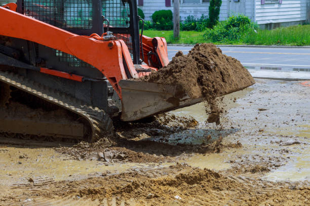 istock Construction excavator of the earth moving scoop excavator 1307675783