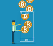 istock Bitcoin Wallet - smart phone 1307675892
