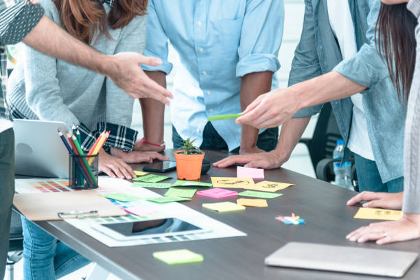 istock Multi Ethnics Teamwork Collaboration Team Meeting Communication concept in Business people Working Together Conference Room. Diversity Partner Business Meeting brainstorming together Businessman Team 1307677413