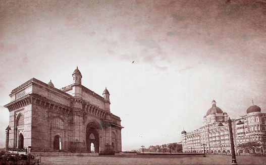 Gateway of India, famous hotel Mumbai Maharashtra monument landmark famous place mumbai city vintage look