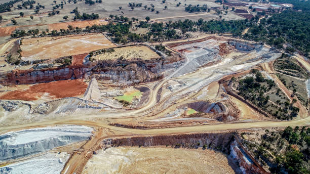 istock Aerial image of the Axedale Quarry 1307689780