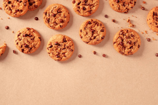 istock Chocolate chip cookies, freshly baked, with melting chocolate 1307689785