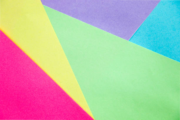 Colorful paper background, paper board and geometric figures, pastel colored