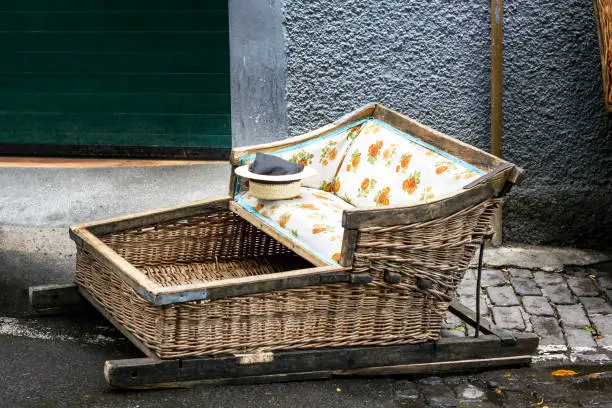 Traditional basket toboggan in Madeira, Portugal