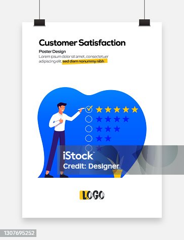 istock Customer Satisfaction Concept Flat Design for Posters, Covers and Banners. Modern Flat Design Vector Illustration. 1307695252