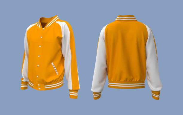 istock Sukajan baseball Jacket mockup in front, side and back views 1307695564