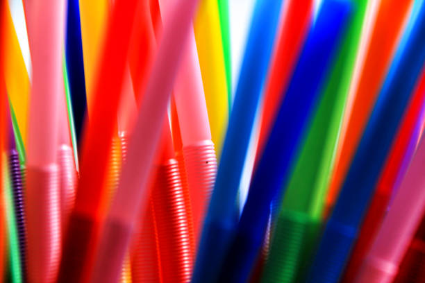 istock Colorful plastic drinking straws close up 1307705033