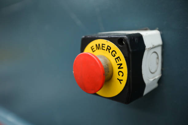 URGENT Push Button - Colored Background - 3D Rendering