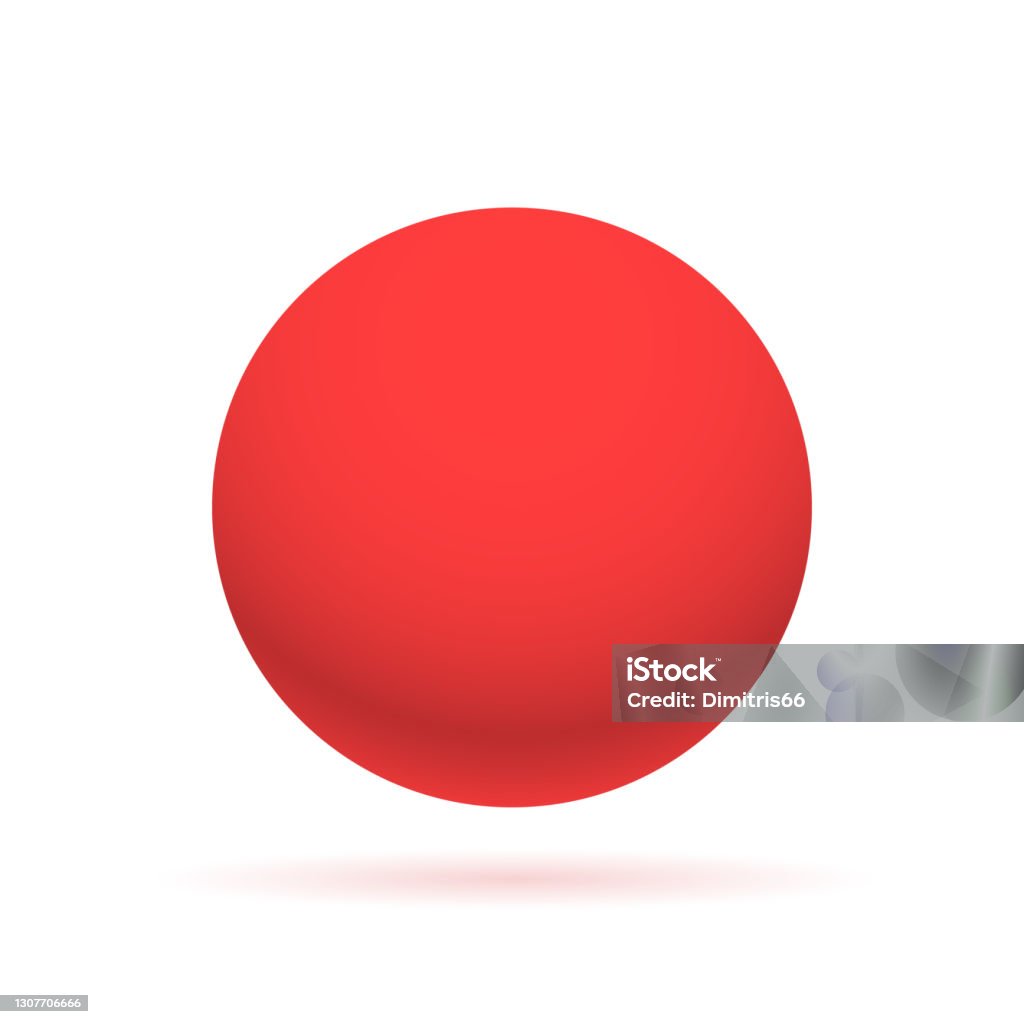 Sphere Material Red Red Realistic Sphere Isolated On White Background Stock Illustration ...