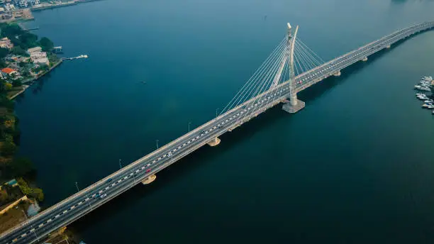 Drone shot of popular places in the luxurious parts of Lagos, Nigeria.