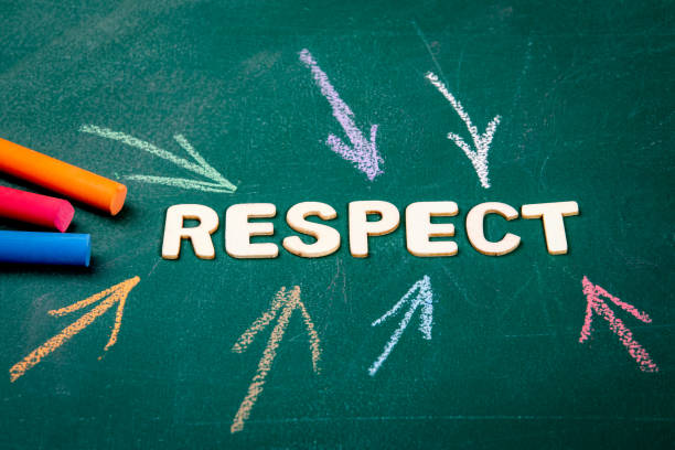 RESPECT. Colored pieces of chalk on a green chalk board RESPECT. Colored pieces of chalk on a green chalk board. respect stock pictures, royalty-free photos & images