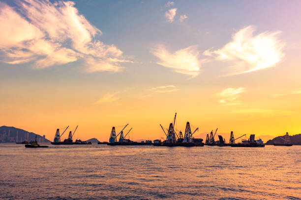 Cargo port and harbor in Hong Kong