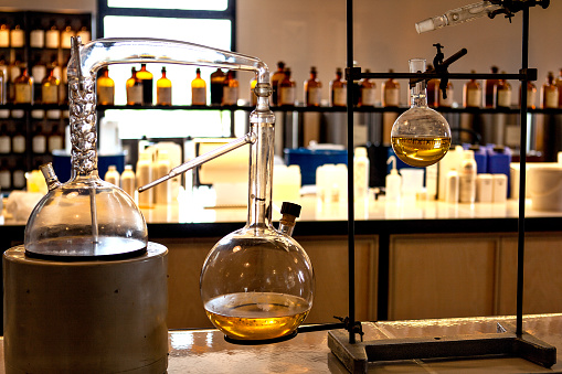 Laboratory, Glass flasks and tubes