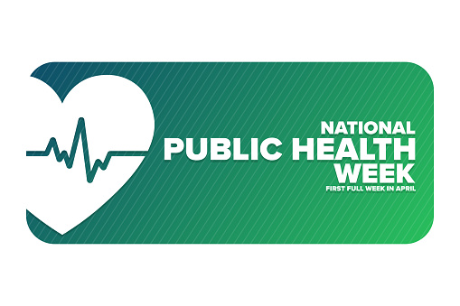 National Public Health Week. First Full Week in April. Holiday concept. Template for background, banner, card, poster with text inscription. Vector EPS10 illustration