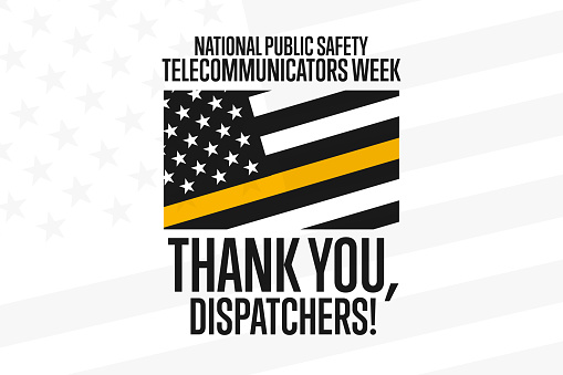 National Public Safety Telecommunicators Week. Second Week in April. Holiday concept. Template for background, banner, card, poster with text inscription. Vector EPS10 illustration