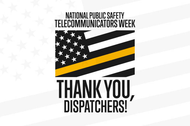 National Public Safety Telecommunicators Week. Second Week in April. Holiday concept. Template for background, banner, card, poster with text inscription. Vector EPS10 illustration. National Public Safety Telecommunicators Week. Second Week in April. Holiday concept. Template for background, banner, card, poster with text inscription. Vector EPS10 illustration dispatcher stock illustrations