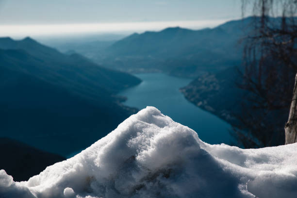 Beautiful view of the mountains with snow of Lombardy (Italy), Balcone d'italia