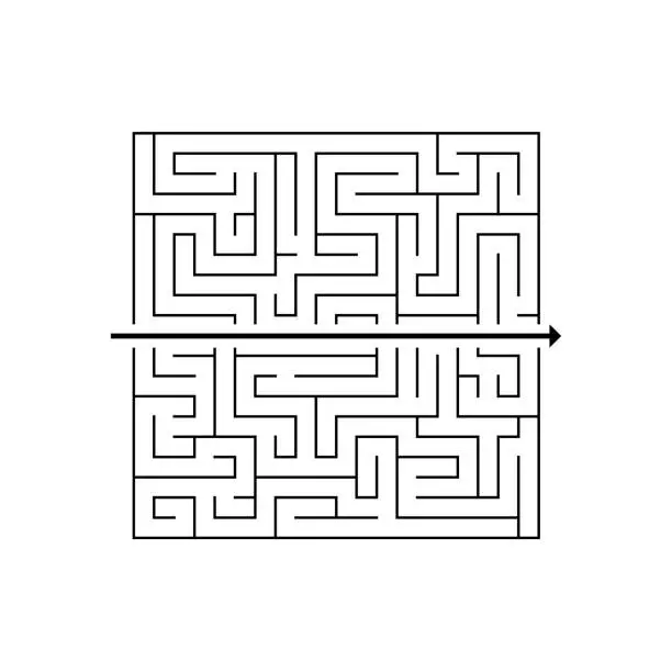 Vector illustration of Labyrinth with a path going straight through it
