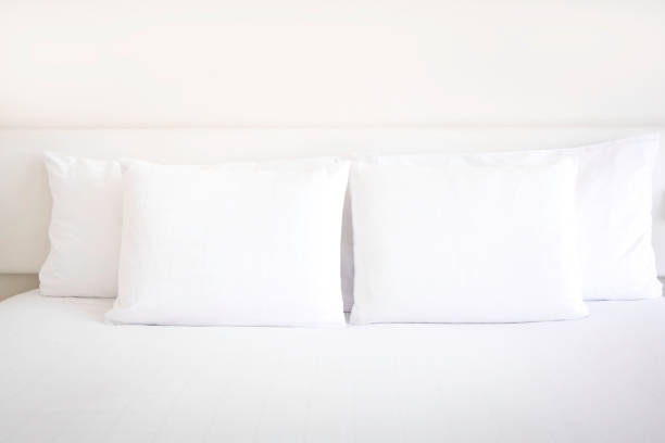 istock Selective focus of  white pillow which Modern bedroom interior with a stylish combination of trendy image 1307721921
