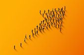 istock Large group of people in the shape of an arrow. Business concept. 1307722169