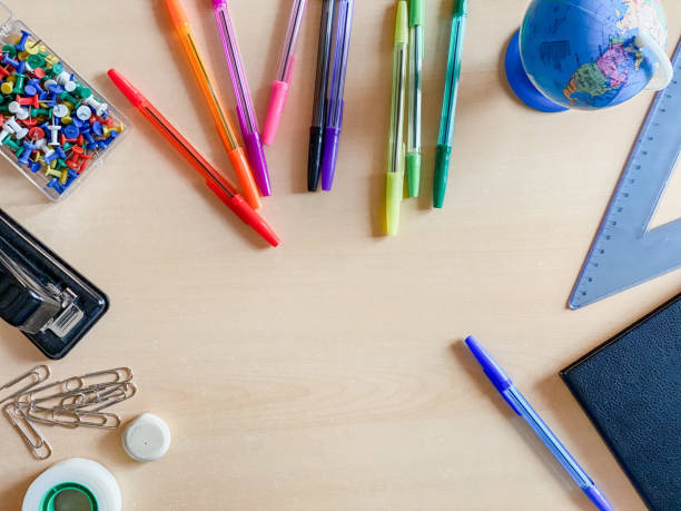Background with school supplies