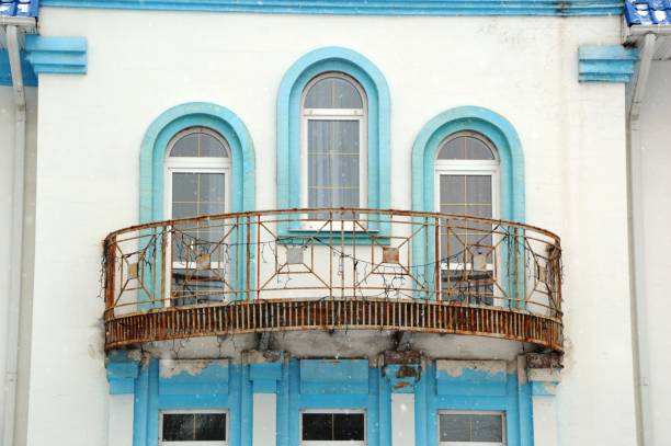 The facade of an old temple in the metropolis. Church