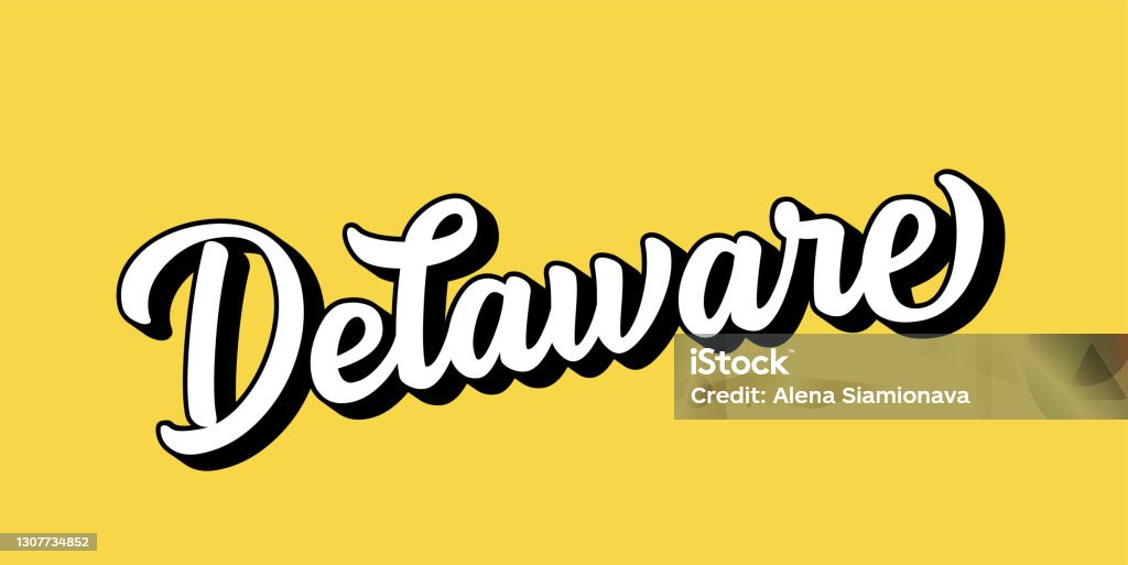 Delaware Text Hand Sketched Delaware Text 3d Vintage Retro Lettering For Poster ...