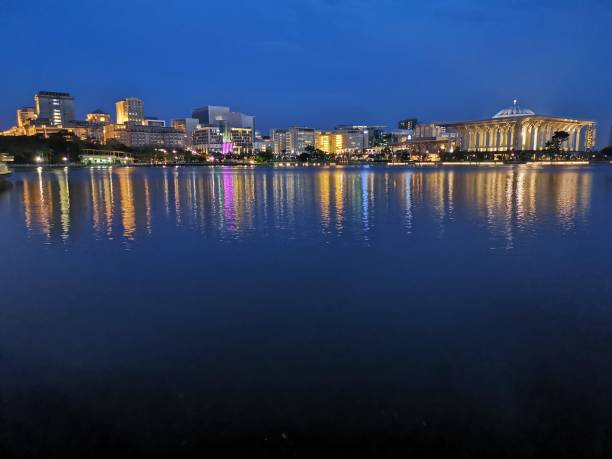 istock Putrajaya twilight dusk magic Blue hour with Lake reflection 1307736757
