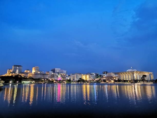istock Putrajaya twilight dusk magic Blue hour with Lake reflection 1307736835