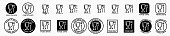 istock Set of stamps. Labeling - not food grade or non food grade materials. Glass and fork flat icon stamp set. Vector grouped elements. 1307742154