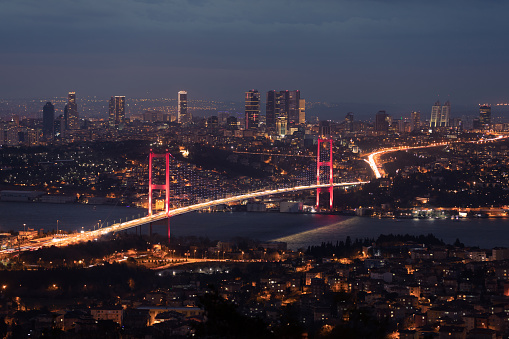 15 July Martyrs Bridge in Istanbul City, Turkey