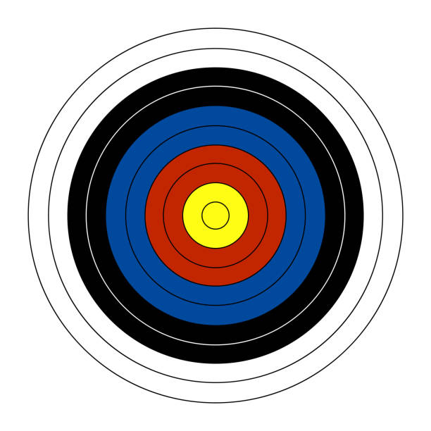 양궁 화살표에 대한 스포츠 색상 대상. 스포츠 대회를 위한 장비. 벡터 - dartboard target pub sport stock illustrations
