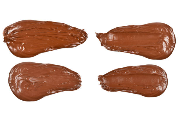 istock Chocolate cream background. Space for text or design. Isolated on white. 1307744196