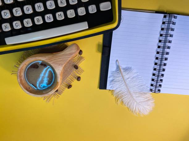 Notebook and typewriter prepared for work