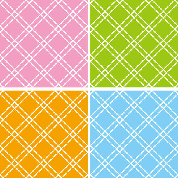 ilustrações de stock, clip art, desenhos animados e ícones de geometric pattern images. seamless pattern. 4-piece set. - vibrant color checked backgrounds multi colored