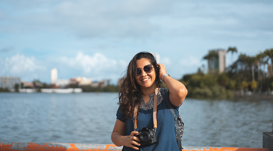 Woman, Photographer, Happy, Touristic spot, Recife pernambuco